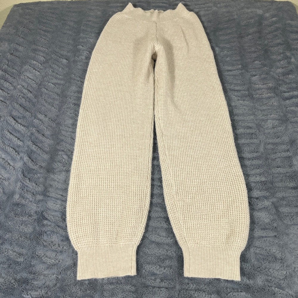 Miou Muse Cream Waffle Knit High Waisted Jogger Lounge Pants P3070ST Mens Medium